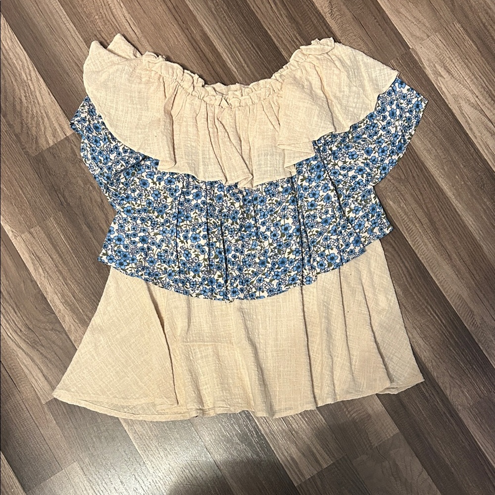Floral Ruffle Off-Shoulder Blouse